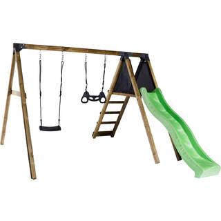 NORDIC PLAY gyngestativ med climb modul, gyngesæde, trapezgynge og rutsjebane