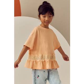 Next Orange Lace Frill Hem T-Shirt (3-16yrs)