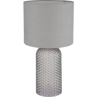 Sofia bordlampe, hvid, højde 50 cm, stof/glas