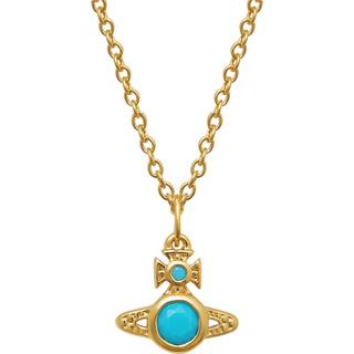 Vivienne Westwood Gold Turqouise Crystal London Orb Necklace - Gold - 44cm