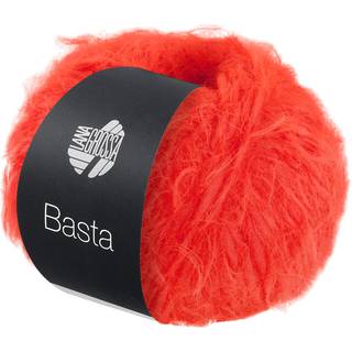 Lana Grossa Basta 11 Orange Indhold: 50% ren, ny merinould, 50% polyamid Vægt/Længde: 50 g = ca. 100 meter Anbefalede pinde: 6 mm Strikkefasthed: 10 x 10 cm = 15 m x 20 p Vask:Håndvask / Tørres fladt.