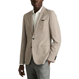 Reiss Reiss Garland Enkeltradet Blazer med Uld i Puppytooth Ternet