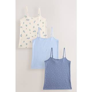 Next Blue Strappy Printed Cami Vests 3 Pack (1.5-16yrs)