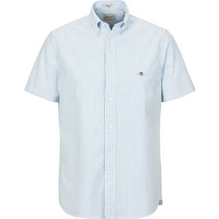 GANT Herre Regular fit stribet oxford-skjorte med korte ærmer (XXL)