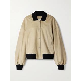Khaite Spence suede bomber jacket - beige - M