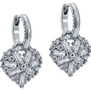 Ted Baker Silver Cherise Crystal Cluster Heart Huggies - Silver