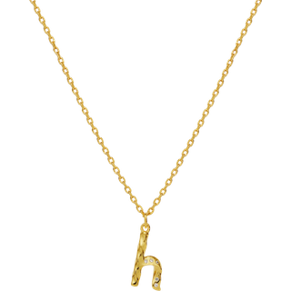 Maanesten Halskæde - H Alphabet - Gold Colour