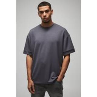 Mens Slate Grey Oversized Peached T-Shirt