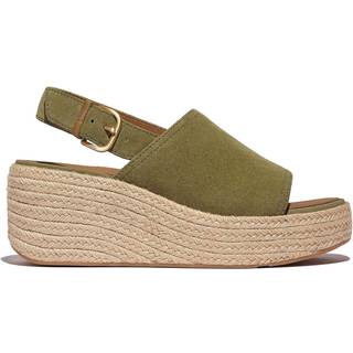 FitFlop Platfforms Espadrille Suede Wedge B/strap Green Sandalseu38