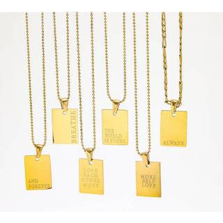 Muun Studios Skilte Halskæde 18K Guldbelagt H310 - Guld - Onesize