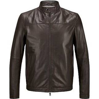 MILESTONE Herren Lederjacke braun unifarben
