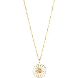 DAISY Vedhæng, Georg Jensen, Sterlingsølv belagt med 18 kt. guld / Hvid emalje