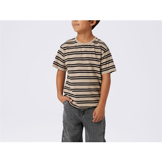 Name It Pure Cashmere/black Stribet T-shirt - Str. 13-14y 158/164cm