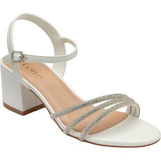 Lotus Lotus White Heeled Occasion Sandals