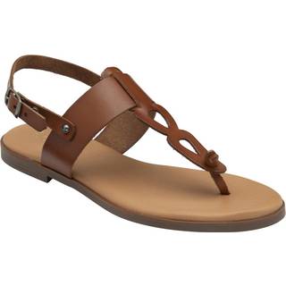 Lotus Lotus Brown Toe Thong Low Heel Sandals