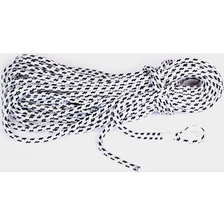 Ankertov med rustfri kovs PolyRopes Flexline, flettet polyester, Ø14 mm, 40 meter, sort/hvid