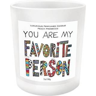 Enesco Vores navn er Mud Cuppa Doodles Du er min yndlingsperson Duftende Jar Candle Peach Prosecco 7 Ounce