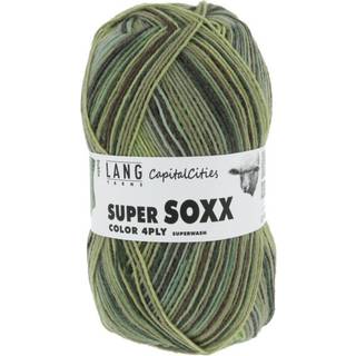 Lang Yarns Super Soxx Color 4-ply 342 Indhold: 75% ny uld, 25% polyamid Vægt/længde: 100 g = ca. 420 meter Anbefalede pinde: 2.5-3.5 mm. Strikkefasthed: 10 x 10 cm = 30 m x 41 p Vask: Maskinvask 40 ℃ / Kan tørretumbles / Brug aldrig skyllemiddel.