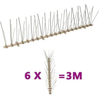 fuglepigge 5 rækker sæt af 6 stk. 3 m plastik