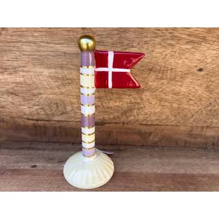 Flagstang med spidsflag 14 cm højt -Lyseblå fod