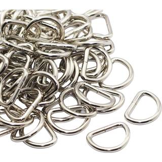 Crocsee Metal D Ring 1 tomme Ikke svejset nikkelbelagt pakke med 100 (stor)