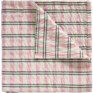 garbo&friends Seersucker Swaddle Tæppe Check Carnation One Size      Unisex