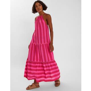 Accessorize Accessorize Pink Jacquard 100% Cotton Maxi Dress
