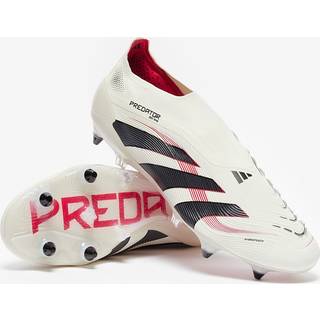 Predator Elite Laceless Soft Ground støvler - Off White / Core Black / Pure Ruby - 46 2/3