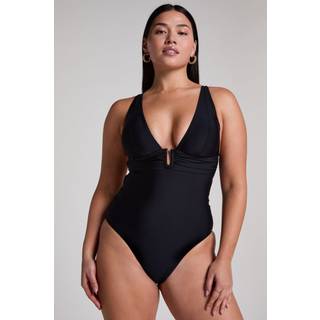 Hunkemöller Luna Shaping badedragt uden bøjle, sort, Størrelse: XL, Dame