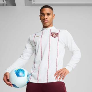 Men&#39;s Puma Manchester City Pre-match Quarter-Zip Top, White, Size XS, Clothing - Dark Jasper - XS