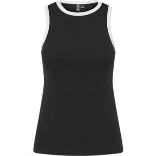 PIECES dame top PCMAY - Black WHITE CONTRAST - M