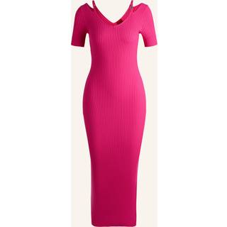 Bodycon-midikjole i rib med udskårne detaljer