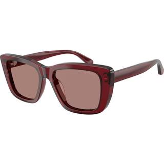 Emporio Armani Kvinde EA4246U 625473 Solbriller Acetat Rød Brun Cat Eye Normal - Rød