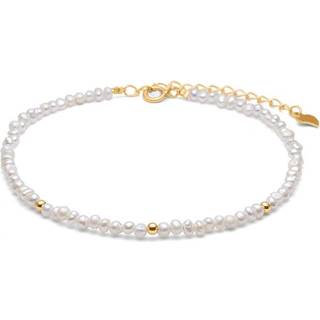 Blossom Copenhagen stenarmbånd forgyldt kæde m. ferskvandsperler 16+4cm