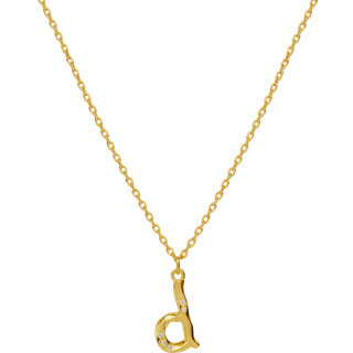 Maanesten Halskæde - D Alphabet - Gold Colour
