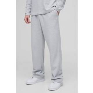 Mens Grey Man Embroidered Waffle Straight Leg Joggers