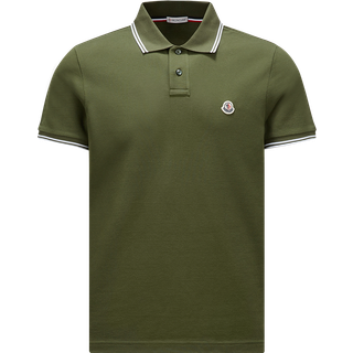 Moncler Contrast Rib Polo Dark Green