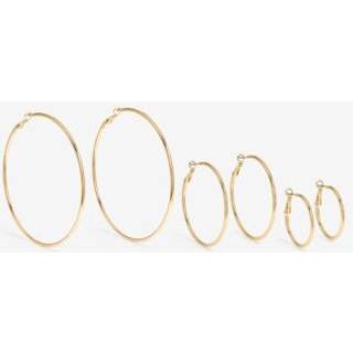 Mood Mood Gold Tone Polished Medium Hoop Earrings 3 Pack