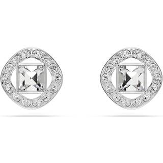 Una Angelic Ohrstecker, Kissenschliff, Weiß, Rhodiniert