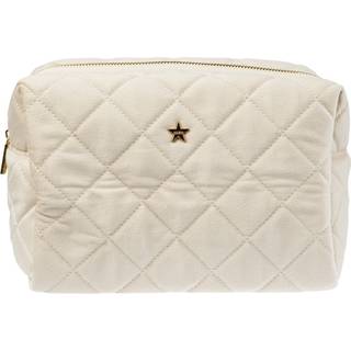 DARK Velvet Square Quilted Make-Up Pouch Large Sand