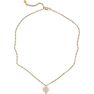 Amour Necklace Rose Quartz - Gold - Stine A - Guld One Size