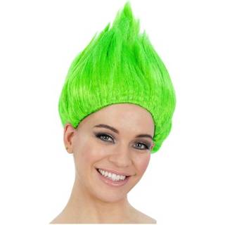 90s Troll Perücke Neongrün