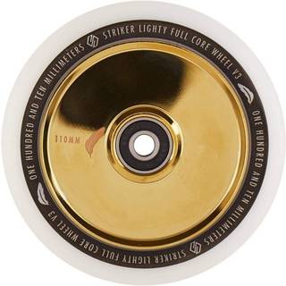 Striker Lighty Fullcore V3 Hvid PU 110mm Hjul Til Løbehjul - Gold Chrome