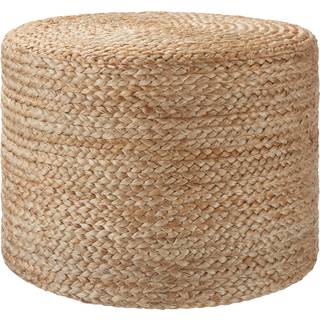 Håndlavet puf Banno cylinder af jute rund, boho-stil - beige