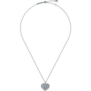 Ted Baker Silver Cherish Crystal Cluster Heart Locket Necklace - Silver - 44cm
