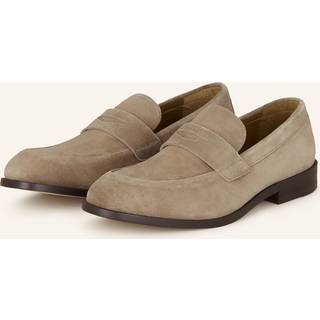Ruskindsloafers med pennydetalje