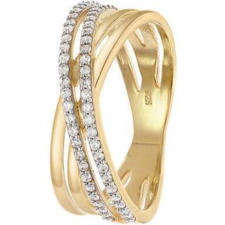 trendor 28004 Damenring 925 Silber Vergoldet Zirkonia-Ring