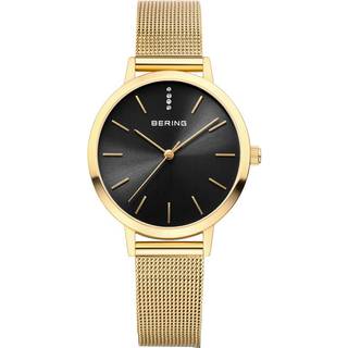BERING 13434-332 Gold Tone Milanese Mesh Bracelet Watch - W74228
