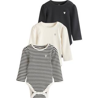 Next Black/White 3 Pack Long Sleeve Baby Bodysuits