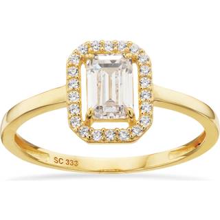 Scrouples ring baguette med cubic zirkonia i 8 kt guld - Str. 53